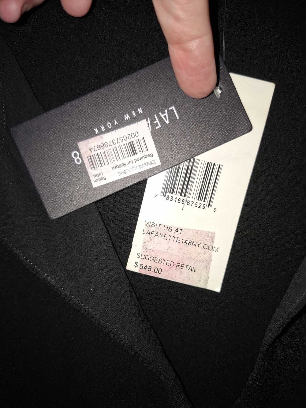 Lafayette 148 New York Black Long Sleeve Shift Dress
